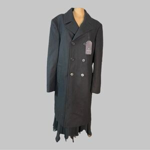 Ben Sherman Men’s Brenton Double-Breasted Overcoat – Black, Size M